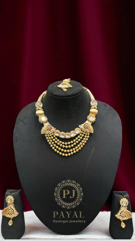 MOSSONITE KUNDAN SET #124