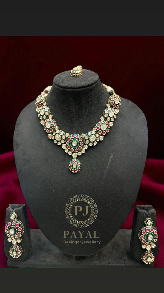 MOSSONITE KUNDAN SET #123